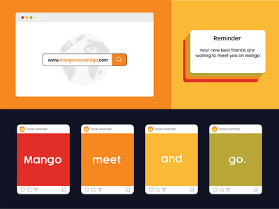 Mango Social Media Elements app branding design graphic design illustration logo mango social media