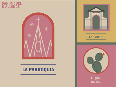 San Miguel de Allende Stickers art botanical cactus church gallery gardens icons mexico parroquia san miguel de allende stickers travel