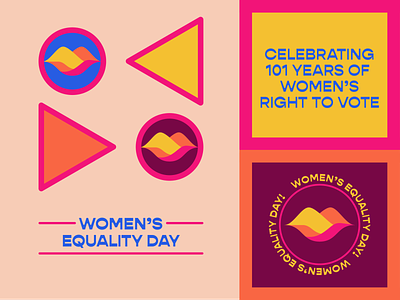 Women's Equality Day balance blue equal equality orange pink vote woman women yellow