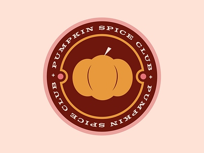 Pumpkin Spice Club Badge autumn badge brown fall halloween illustration leaves logo orange pumpkin pumpkin spice squash vegetable