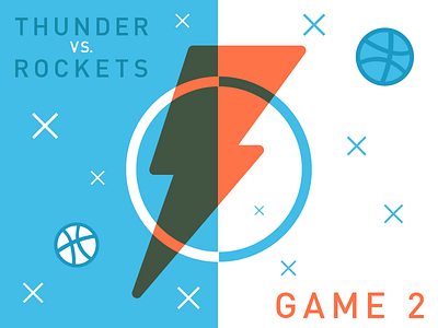 NBA Playoffs Thunder-VS-Rockets Game 2 basketball game illustration nba sports thunder