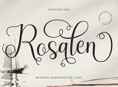 Rosalen banner branding fonts chocolate fonts design graphic design illustration logo script fonts valentine fonts wedding