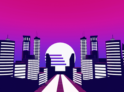 Neon City 3d blender graphic design