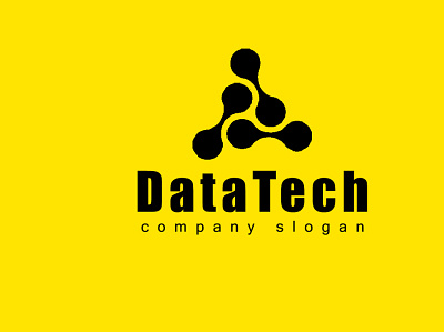 DataTech Flat Minimal Logo brand identity branding company logo custom flat logo graphic design logo logo illustrtion minimal logo text logo trendy