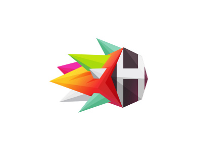 H 3D Logo branding design graphic design illustration logo photoshop