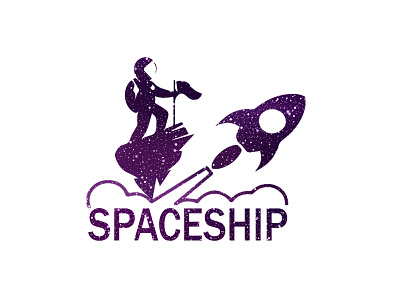 Space Ship Logo branding design graphic design illustration logo photoshop