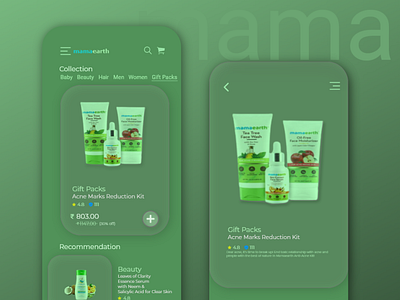 Mama Earth beauty product ui concept branding graphic design ui