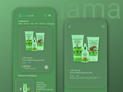 Mama Earth beauty product ui concept