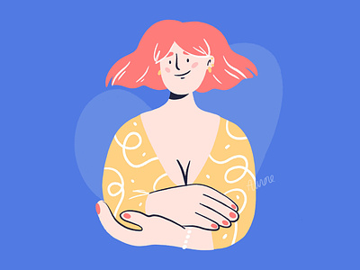 Pink Lady 💛 blue character character design design drawing girl illustration ipad palette procreate woman