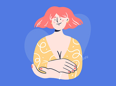 Pink Lady 💛 blue character character design design drawing girl illustration ipad palette procreate woman