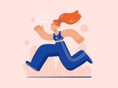 Running 🚀 character character design design drawing girl illustration ipad palette pink procreate run running sport woman