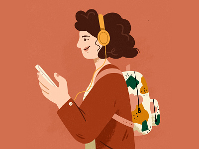 Podcast love character character design design drawing editing editorial girl headphone illustration ipad palette pattern podcast procreate