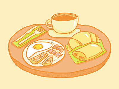 Continental Breakfast break breakfast coffee croissant day egg food illustration morning photoshop yummy