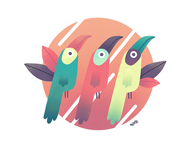 Toucans animal bird brasil colorful design graphic illustration procreate toucans travel