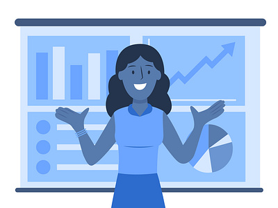We love data analytics blue branding character corporate data design illustration illustrator keynote marketing woman