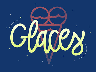 Glaces for Ice Cream ! branding design food french ice icecream identity illustration lettering logo procreate type typographie