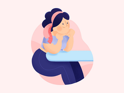 Loving 💕 character design drawing girl holidays illustration illustrator ipad love palette pink procreate purple woman