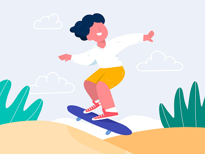 Skateboard ✌🏻 character character design design drawing holidays illustration ipad palette procreate skate skate board yellow