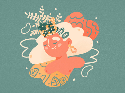 INKTOBER Day 02 🌿 botanical character character design design drawing flower girl green illustration ipad mindless palette plant plants procreate woman