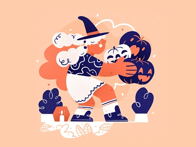 Calendar - October 👻 character character design children design drawing girl halloween halloween party holidays illustration ipad magic october palette procreate pumpkin spooky witch