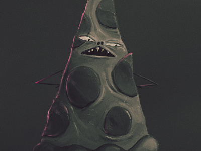 Unimpressed Pizza Monster character photoshop