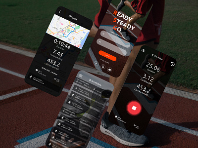 Jogging 3d animation branding jogging mobile app racing run ui design