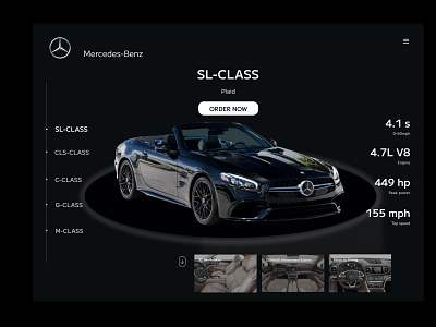 Mercedes-Benz landing page concept app branding design typography ui ux