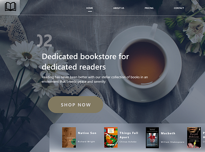 Bookstore landing page adobe adobexd app appdesign branding design productdesign typography ui uiux ux