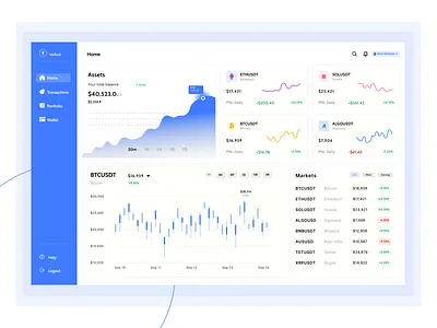 Fintech dashboard branding crypto cryptodashboard cryptomarketplace dashboard design designer fintech fintechdashboard freelance illustration logo marketplace typography ui uiux ux webdesign website