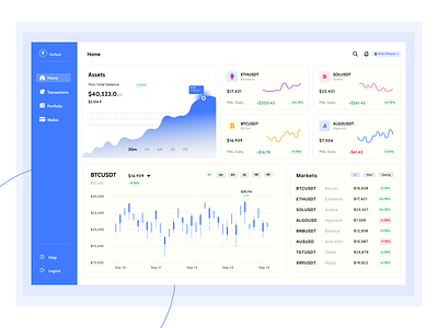 Fintech dashboard branding crypto cryptodashboard cryptomarketplace dashboard design designer fintech fintechdashboard freelance illustration logo marketplace typography ui uiux ux webdesign website