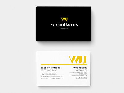 we unikorns business card branding business business card card cards letter minimalistic print serif