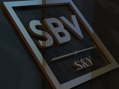 SBV s&y 3D logo render 3d branding c4d golden logo render