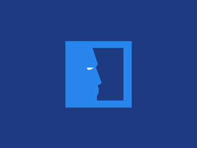 Hidden Founders logo symbol blue face founder logo man startup symbol