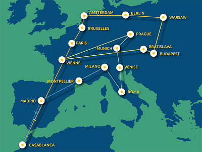 Road trip map / Europe