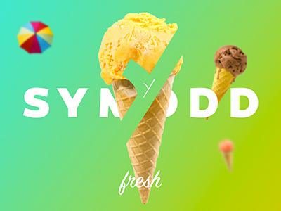 Rebranding SYMODD / WIP / FRESHNESS agadir blue fresh gradient green ice cream rebranding typography vintage yellow