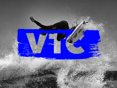VTC Brand logo black white blue brand brush logo surf taghazout