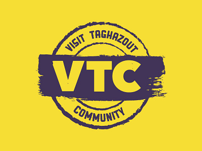 VTC logo sticker brush morocco purple surf taghazout vtc yellow