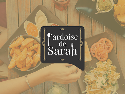 Logo "L'ardoise de Sarah" ardoise blog food kitchen logo slate board