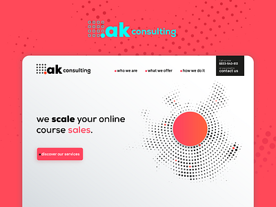 ak.consulting landing page agency branding consulting gradient home page landing page landing page concept morocco sales ui home page ux home page