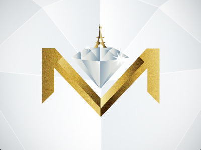 PMB Logo / Diamond / Gold / M / Paris black rock diamond gold golden diamond jewerly logo shine effect