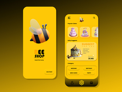 Ui design for cake bakery Application 3d branding design graphic design ui