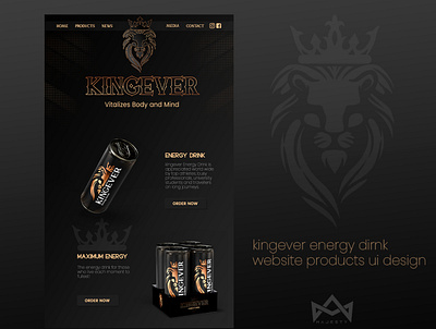 website ui design for kingever company branding design drink energy energy drink figma graphic design illustration logo photoshop ui ux website