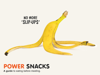 Power Snacks banana blog brand design editorial social media