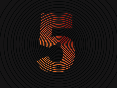 Number 5 design typography