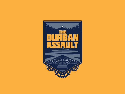 The Durban Assault WIP bicycle bike branding downhill durban forest gears logo logotype mountain shield south africa