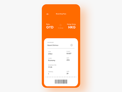 daily ui 24 boarding pass