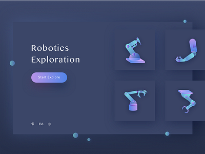 Robotics Exploration design explore graphic icon illustration ui web