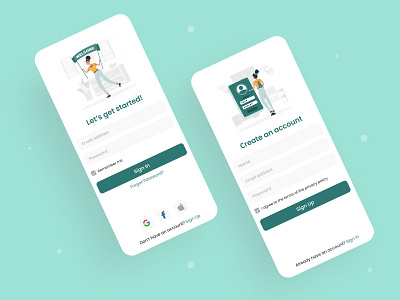 Sign In / Sign Up app clean design clean ui design ecommerce form illustration login mobile mobile ui register shop sign in sign up signup ui ui design uiux ux ux design