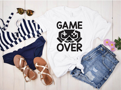 Game over game over tee with gaming svg
