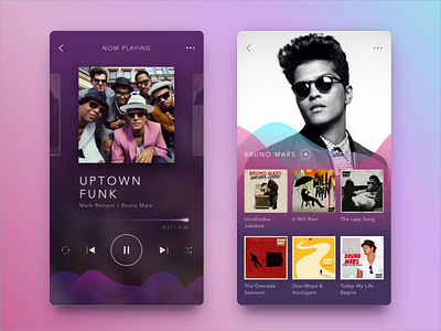 Hello Dribbble from Season bruno gradient mars music player